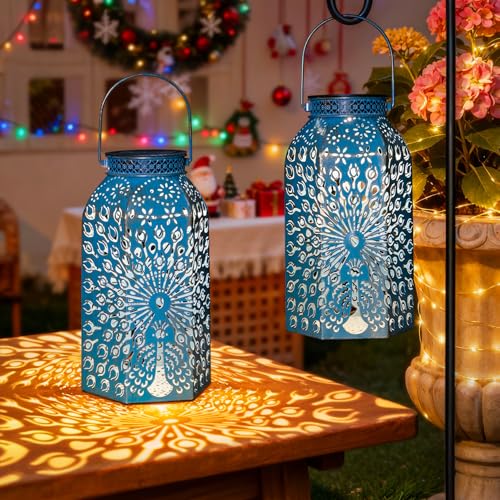 Christmas Gifts for Women Solar Lanterns Outdoor Waterproof Peacock Garden Gifts Mom, Big...