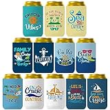 Pop Nordic Cruise Beer Can Cooler - Funny Boating Gifts, 12 Packs Neoprene Can Sleeves for Beer, Perfect Can Cooler Sleeves for Nautical Themed Party, Summer Party Decor