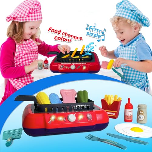 Image of TALGIC DIY Magic Fun Frying Kit Gourmet Cooking Box, Cooking Simulator Kitchen Set Toy, Pretend Play 20 PCS Play Food for Kids Kitchen Playset, The Best Birthday Gift for Kids