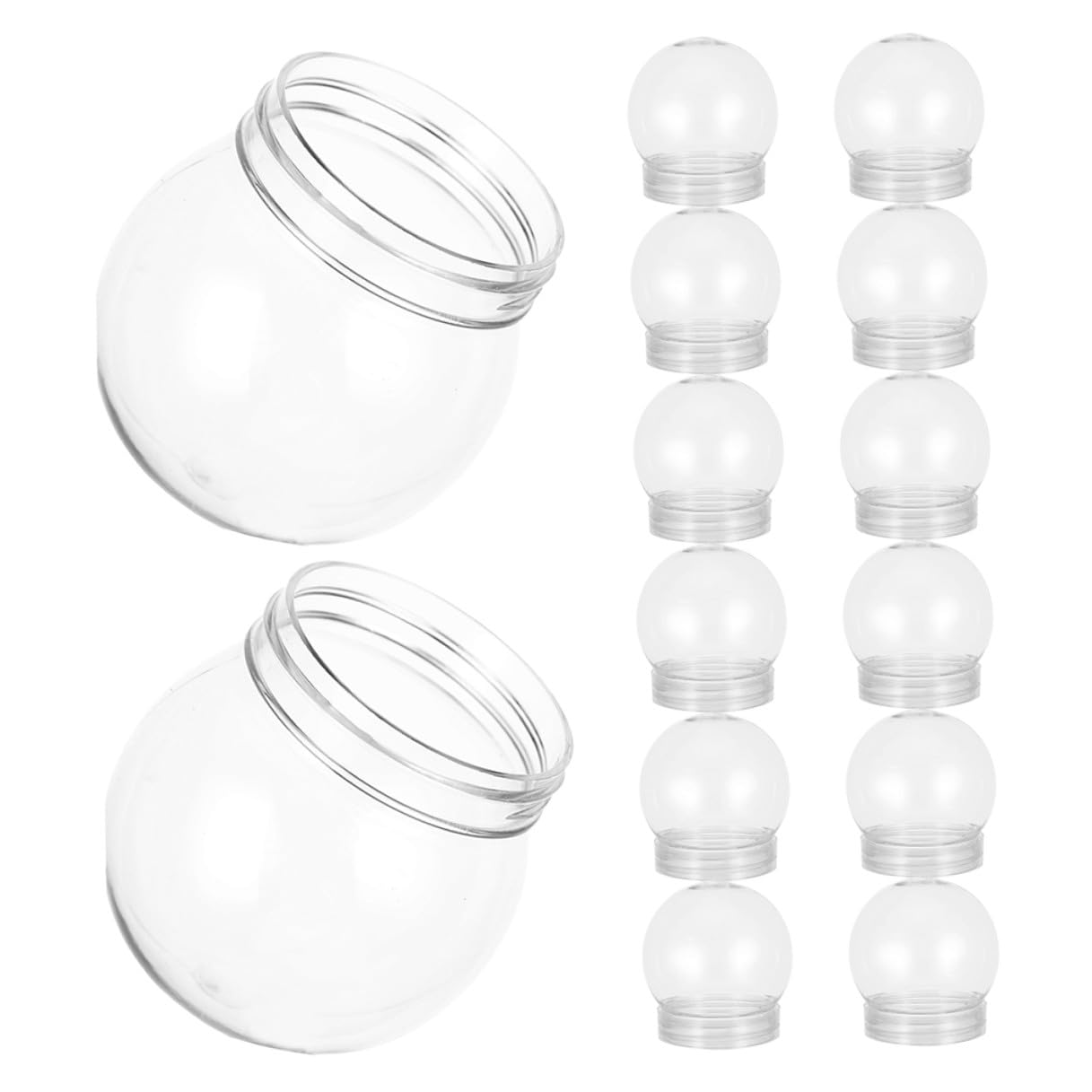 Kit 14 bolas de nieve plástico transparente para manualidades DIY y botes de golosinas