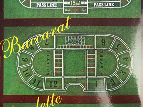 rackcrafts.com Black Jack with Craps or Baccarat or Roulette or Texas Hold Em Felt Layout Casino Games Set (72" x 36" - (Black Jack & Baccarat))