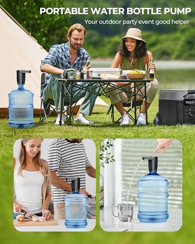 Water Bottle Pump, Portable Electric Water Dispenser Pump for 5 Gallon Bottles - USB Charging, Automatic Switch, Rechargeable Battery for Home Kitchen Room Camping