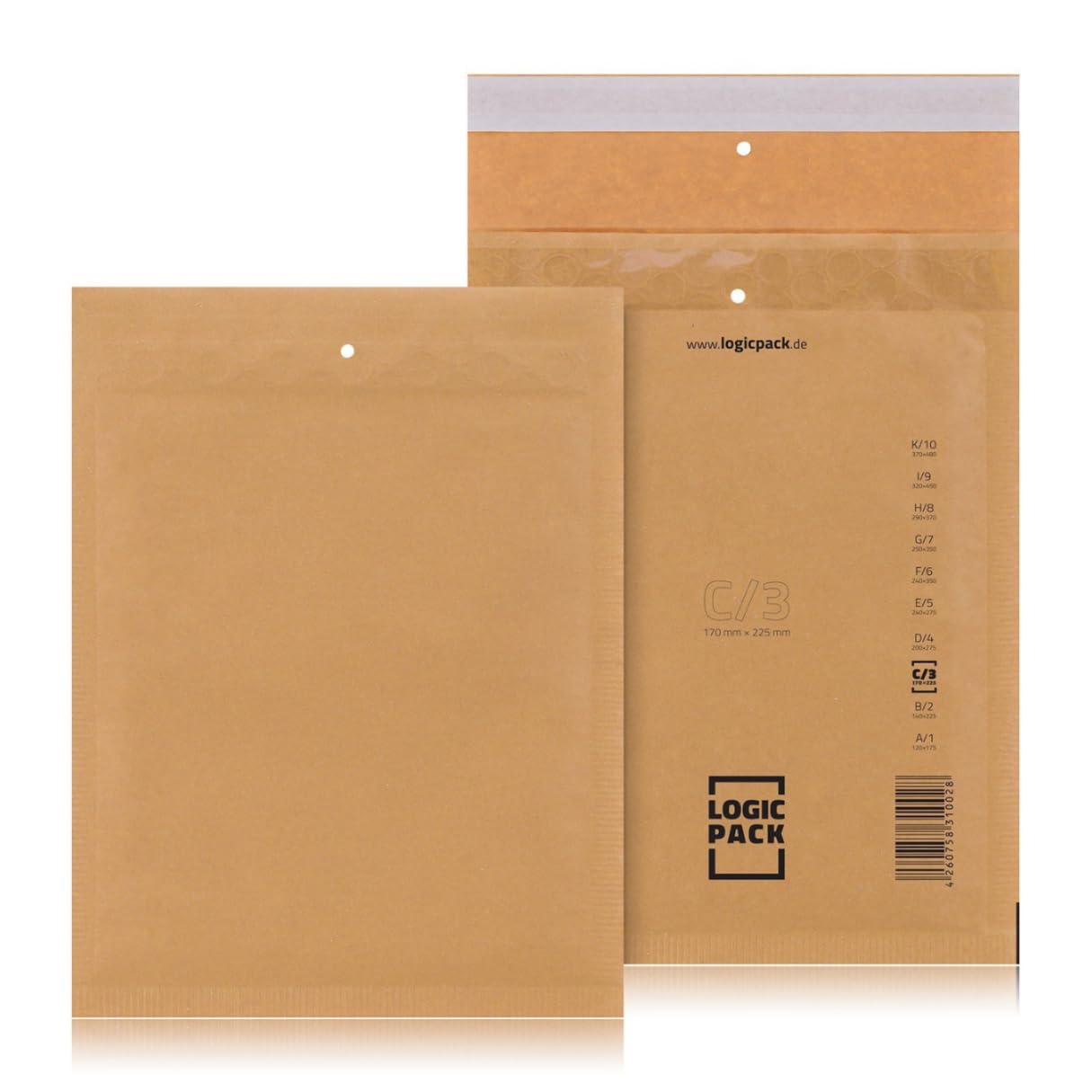 800 Buste Imbottite Marroni per Spedizioni, Buste in Carta Kraft Avana con Pluriball Rinforzato, Carta FSC Autosigillante, Ideali per Vinted, E-commerce, Libri, Formati da C3 170 x 210 mm