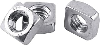 100Pcs/pack M3 Square Nuts Set, M3 DIN557 Metric Thread Square Nuts SS304 Stainless Steel Square Nut for Machine Fastener