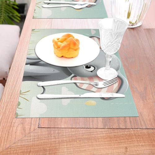 Sets de table en PVC tissé antidérapants pour repas de mariage et fêtes - 4
