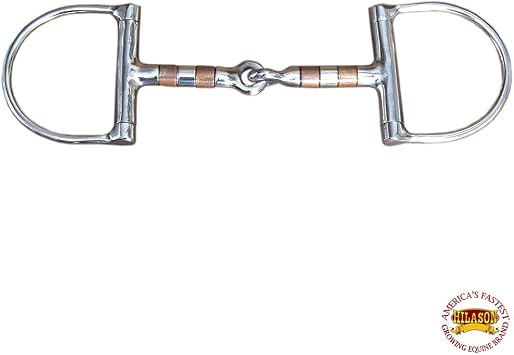 HILASON Western Snaffle D Ring Bit Black Stainless Steel | Twisted wire mouthpiece, sweet iron ring, tongue relief design, training and trail riding