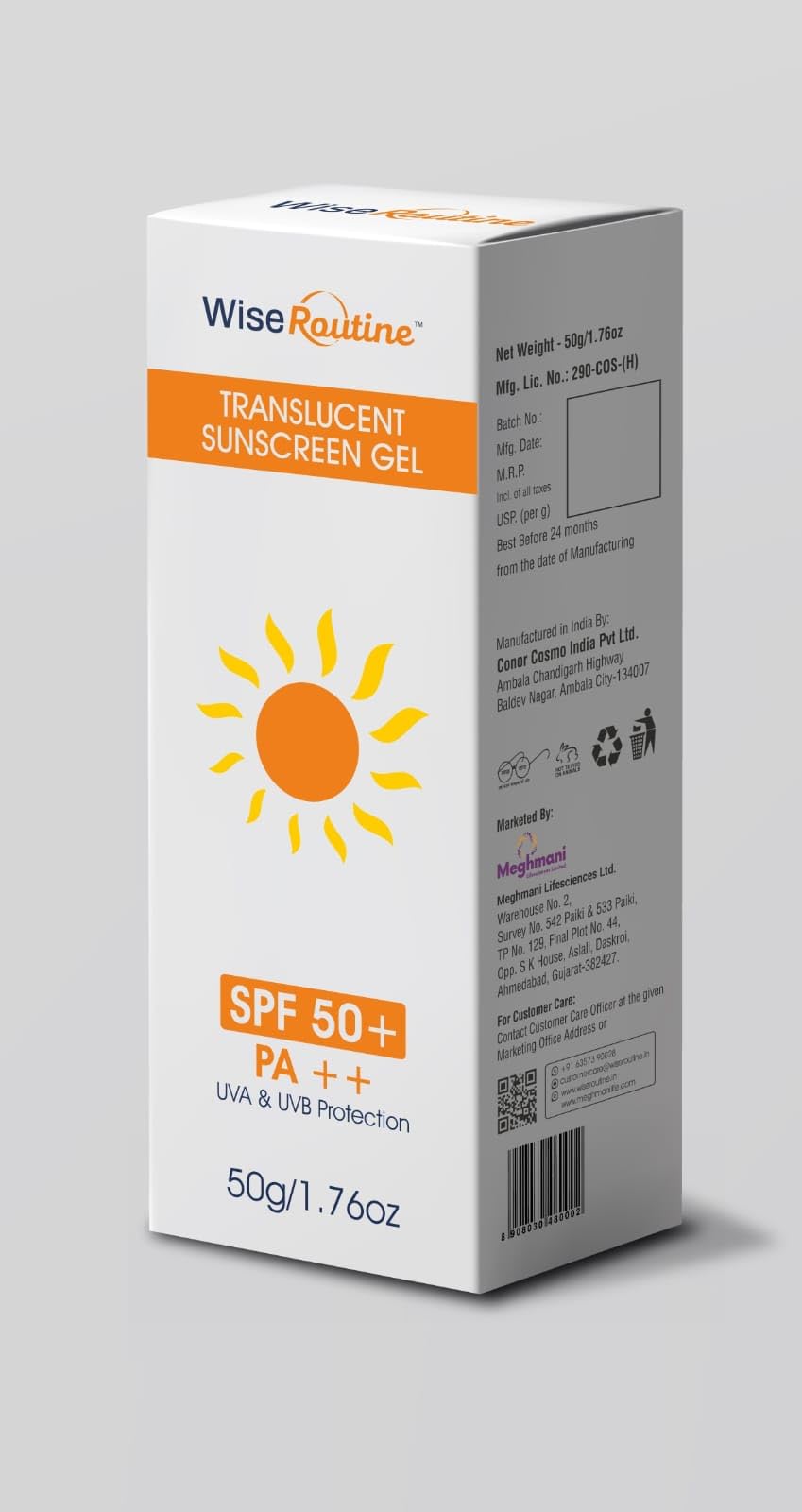 Translucent Sunscreen Gel SPF 50+ PA++, Lightweight Non-Sticky Broad Spectrum UVA & UVB Protection Daily Sun Care - 50ml-image-49