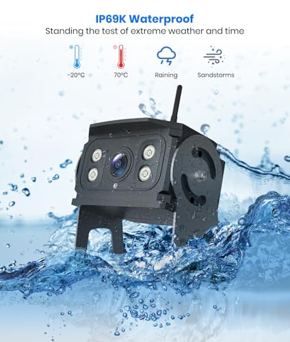 Image of Works with W15 Only: Wireless Backup Camera for RV, HD 1080P Back Up Camera with IR Night Vision, IP69K Waterproof Reverse Camera for Trailer, Camper 5th Wheel BoscamPlus