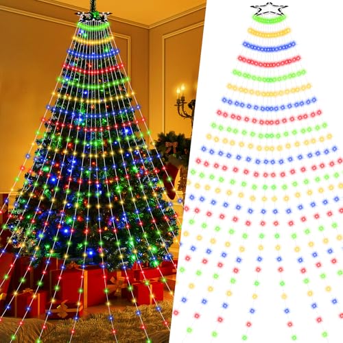 Luci Albero di Natale Interno Esterno 400 LED 2,5 Metri 16 Fili,...