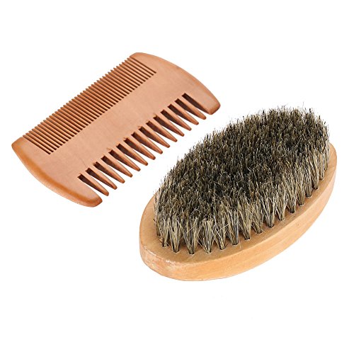 Men Beard Care Kit Beard Grooming Kit Mustache Oval Brush And Beard Comb Cleaning Grooming Tool Helps Softening And Conditioning Mustaches #TOP22