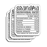 (3Pcs) Grandma Nutritional Facts Sticker – Waterproof Vinyl Stickers with Love for Mom – Aesthetic Decals for Laptops, Water Bottles, Journals, Scrapbooks – Mother's Day Family Gifts – Size 3'x2.3'