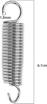 LT Easiyl 4 Resortes Para Pedal De Bombo | Acero Inoxidable | Longitud 6.1 Cm | Universal | Alta Tensión Para Batería