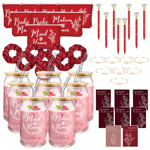 Irenare 48 Pcs Bridesmaid Proposal Gifts, 8 Set, Classic Style, Terracotta