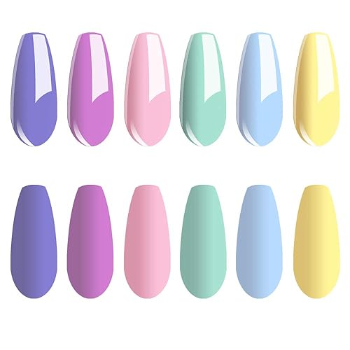 Miniatura 3 de Vishine Juego de esmaltes de uñas de gel, serie Macaron, 6 colores, popular lila, rosa, azul, amarillo, colores brillantes frescos, a la moda, UV