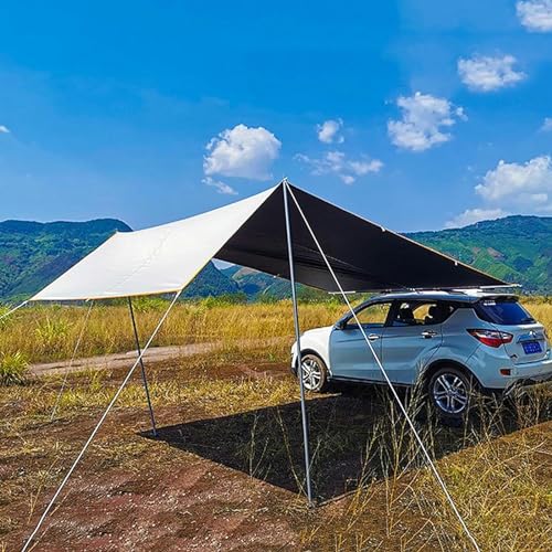 AFLEPCBRQ Camping Vorzelt 5 m x 3 m Große Einziehbare Auto-Seitenmarkise für den Außenbereich, Vielseitige Auto-Markise für Camping-Autos, Wasserdichter Dachzelt-Markisenschutz-1-