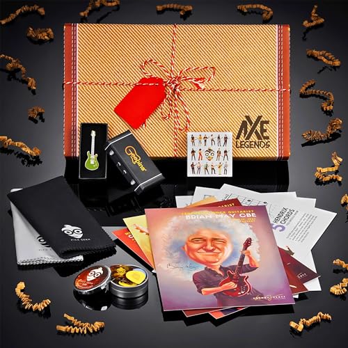 Coffret cadeau pour guitare de prestige avec sa broche en émail strat