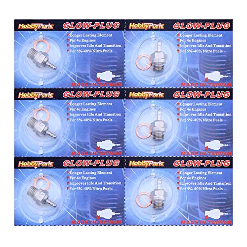 Hobbypark 70117H Hot Glow Plug N3 No. #3 Spark Nitro Engine Parts Replace Os For Traxxas Losi Hpi Redcat Hsp Himoto Rc Car Truck Buggy (Pack Of 6) #TOP4