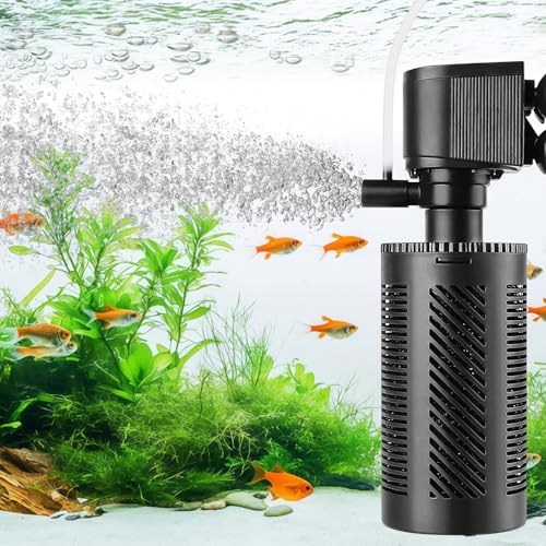 hygger Aquarium Innenfilter,800L/H 10W Fish Tank Filter,Quiet Power Filter for 55-110L Freshwater and Saltwater Aquariums