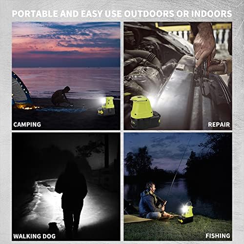 P743 USB Battery Adapter Camping Light,Hipoke Portable Power Source Adaptor 420LM LED Work Light Dual USB Phone Charger with Hook Compatible with Ryobi 18V One+ Li-ion Battery P100 P101 P106 P104 P105