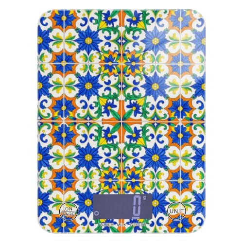 Easy Clean Small Scale for Food 11lb/0.18oz Mediterranean Tile Floral