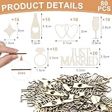 AOOTE Drewniane Konfetti Ślubne, 80PCS, Duża Ilość i Różnorodność Stylów