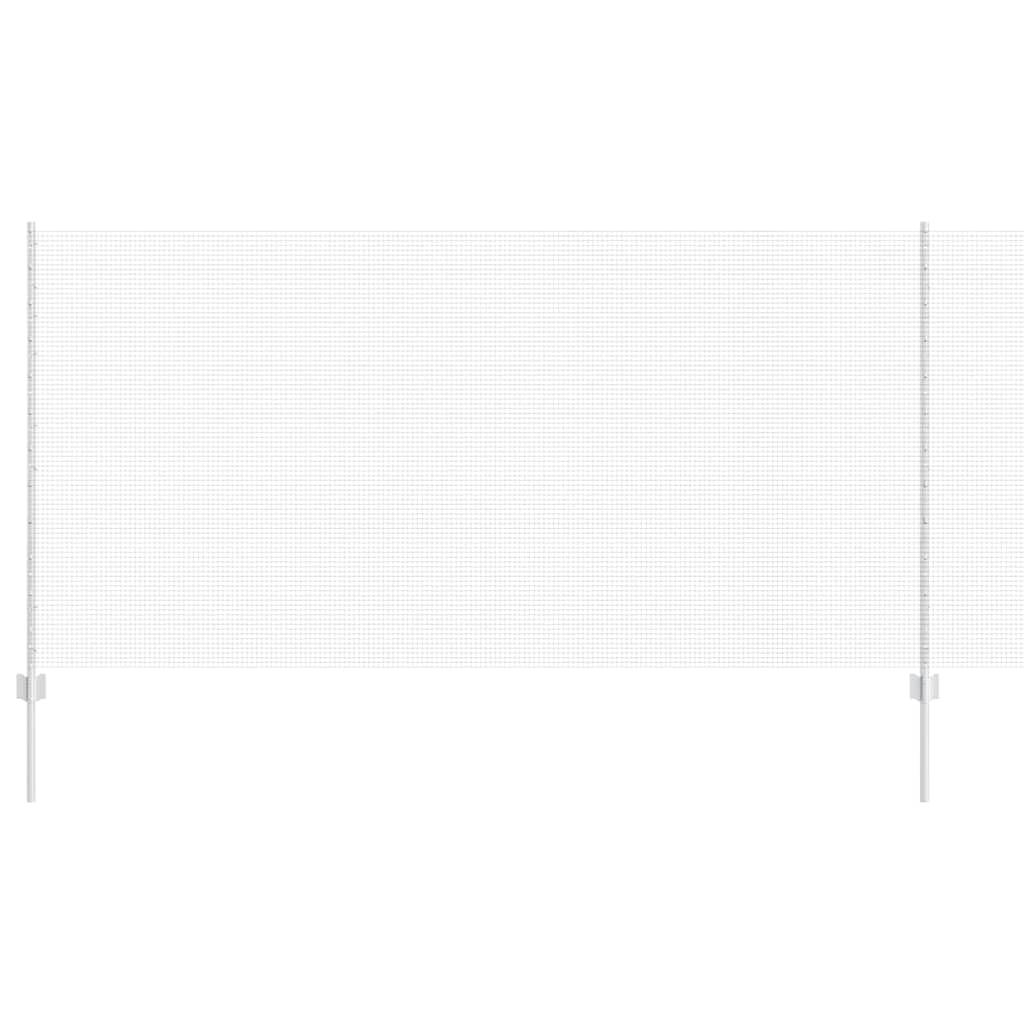 Steel Garden Fence Panel with Posts 1.2 x 50m Silver Outdoor Boundary Kit Privacy Screen UV-Resistant for Patio Terrace Yard