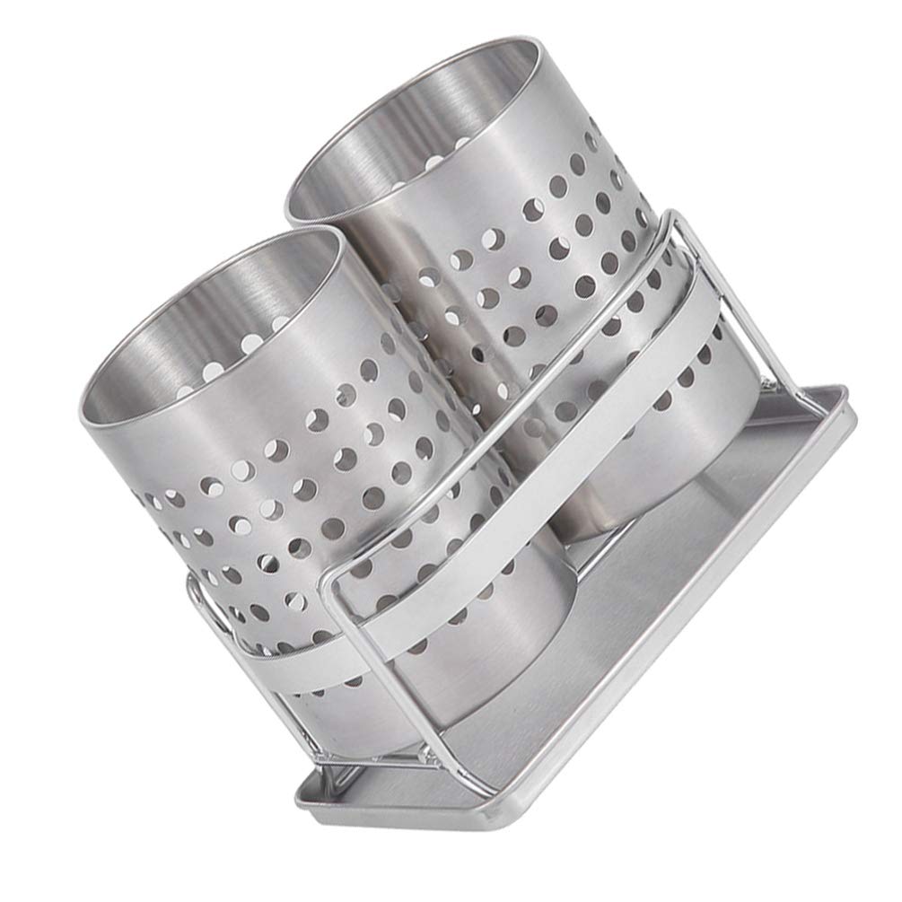Cabilock 1 Jeu Porte- en Acier Inoxydable Porte-ustensiles De Cuisine Porte-ustensiles pour Chariot De Séchage des Couverts Panier De Séchage pour Étendoir Éponge