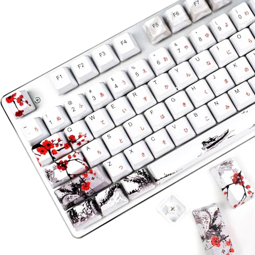 MOLGRIA Keycaps 110 Set per tastiera meccanica a grandezza naturale, profilo OEM PBT, caratteri giapponesi, Keycap Puller per Cherry MX 104/87/71/61, 60% Tastiera
