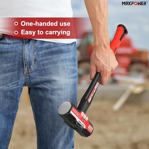 Image of MAXPOWER 3lb Sledge Hammer, Drop forged Steel Head, 12.8 inch Fiberglass Handle Shock-Resistant