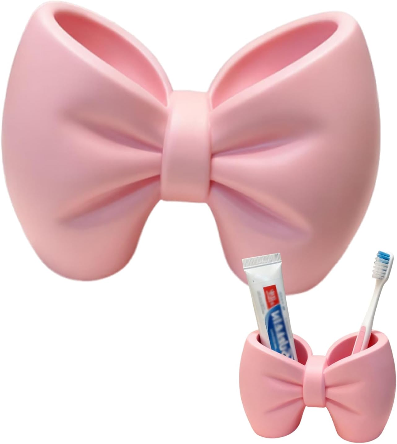 Pink Bow Toothbrush Holder Cute Bathroom Accessories Set(3D Printed)