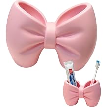 Pink Bow Toothbrush Holder Cute Bathroom Accessories Set3D Printed