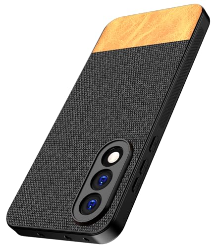 Image of Kapa Soft Fabric & Leather Hybrid Protective Back Cover for OnePlus Nord 5 | Shockproof Slim Hard Anti Slip Back Case (Black,Brown)