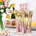 Maxspace Besteck Set 6 Personen, 24-teiliges Silbrig Edelstahl Flatware Set mit Besteckhalter Löffel Gabeln und Messer, Cutlery Set für Haus Restaurant Zusammenkommen (Rosé Gold)