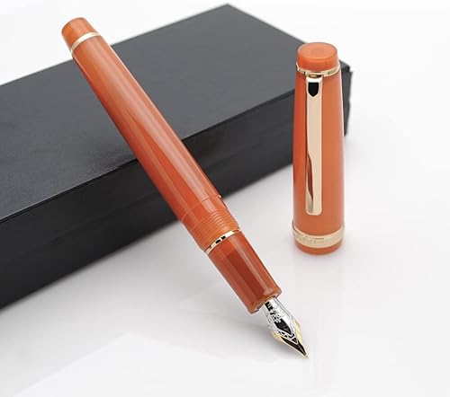 Miniatura 4 de JINHAO 82 - Pluma estilográfica con clip dorado (punta F 0.020 in, marrón transparente)