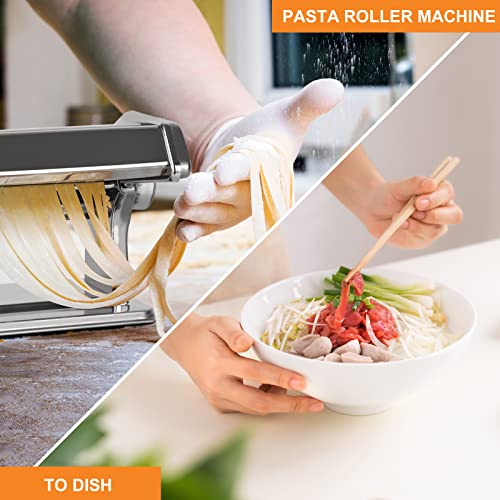 Pasta Maker Machine 9 Adjustable Thickness Settings Manual Pasta Roller With Hand Crank And Cutter Noodle Maker For Spaghetti Fettuccini Linguine #TOP6