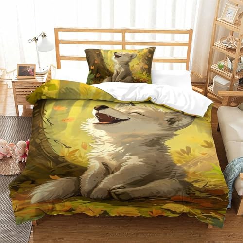 Housse de couette Corgi fermeture éclair pour lit enfant anti-glisse - 2