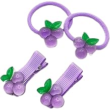 Baby Girls Grape Hair Clips Fruit Hair Bow Pin Kids Girls Grape Hair Ropes Tie 25 4 Pcs Set