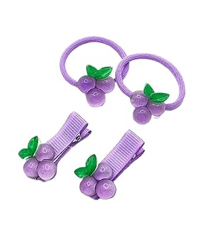 Baby Girls Grape Hair Clips Fruit Hair Bow Pin Kids Girls Grape Hair Ropes Tie 25 4 Pcs Set