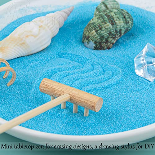 Framendino, Pacote com 3 Mini Ancinhos de Areia, Ancinhos de Desenho de Jardim de Bambu Zen, Ferrame