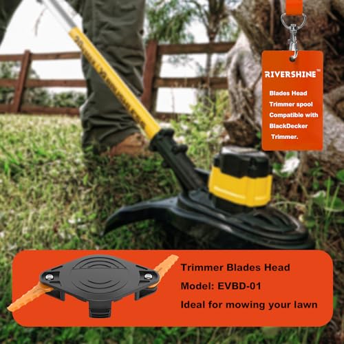 Rivershine Trimmer Plastic Blades Head,Compatible with Black Decker GH900 GH600 LST522 LCC140,Can Replace AF1003ZP,AF-100-32P Replacement spools. (AF-100 Blades Head 1+10+4Pack)