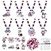 Bafeil 24 Sets 4th of July Bead Necklace Craft Kit, DIY Beads Necklaces Making Crafts with Pendants, Beaded Crafts Gifts for Independent Memorial Day Parade Accessory Patriotic Supplies Party Favor