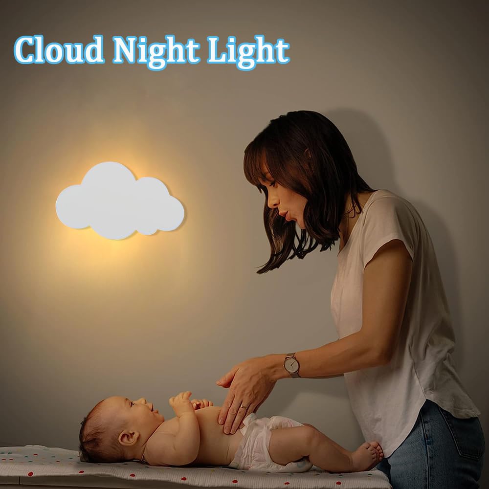Lámpara de Pared Interior con Interruptor Táctil LED Regulable Lámpara de Noche Habitación Infantil Aplique de Pared con Enchuf Moderna Lámpara de Lectura para Dormitorio Salon, Blanco