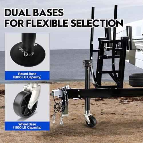 Forccord Trailer Jack Electric A-Frame Heavy-Duty 5000 lbs with Adjustable Height 10.5''-33.4'' & Removable Wheel, Dual-Purpose Drop Leg Design for Utility Yacht RV Tongue Jack Replacement Accessories by Forccord - Image 3