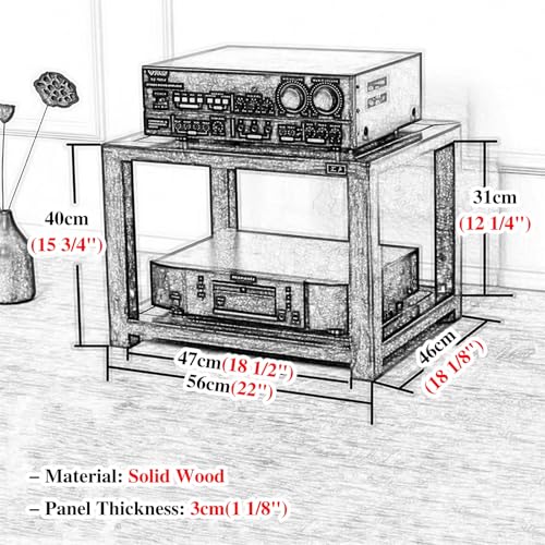 Mueble Equipo Hifi Gabinete de Almacenamiento con Componentes para Rack de Audio de Estudio, Soporte de Medios AV para Sistema de Audio para Receptor Onkyo, Sistema de Rack Estéreo para El Hogar(Natur - imagen 2