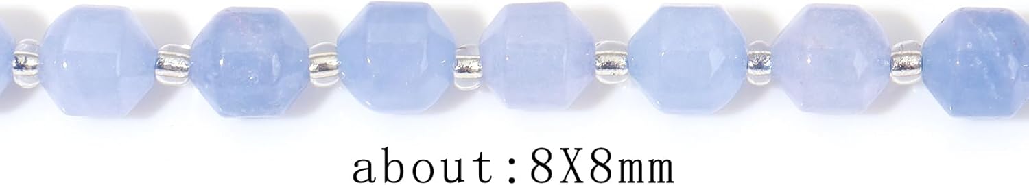 8mm Faceted Natural Aquamarines Stone Loose Round Semi Gemstone Beads for Bracelet Necklace Jewelry DIY Making - Image 2