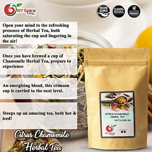 Ny Spice Shop Citrus Chamomile Herbal Tea – 8 Oz (Ounce) Natural Chamomile Citrus Herbal - Certified Natural, Kosher Tea - Naturally Caffeine Free With No Artificial Ingredients #TOP4