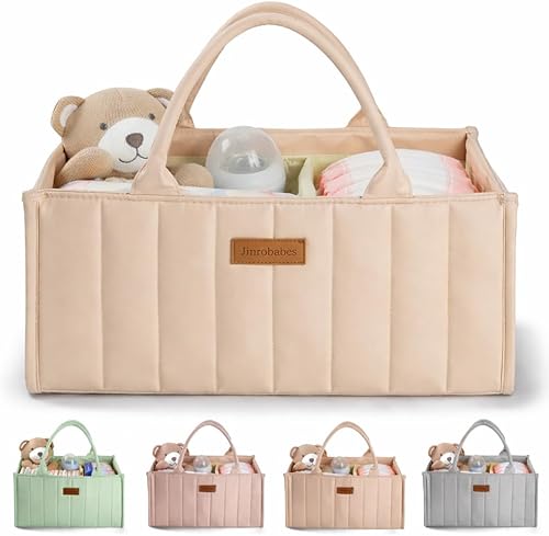 Organizador de pañales para bebé, cesta de bebé para baby shower, cesta de almacenamiento de guardería y organizador de automóvil para pañales,