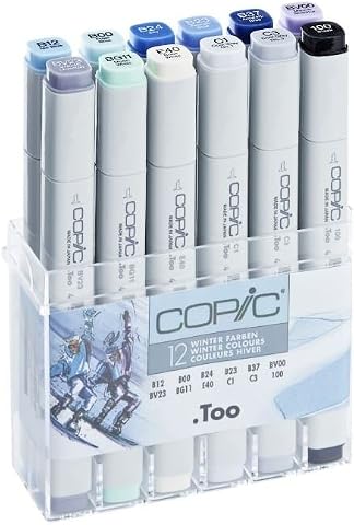 Copic CZ20075709 klasik kış Marker 12-ER set B12, B00, B24, B23, G37, BV00, BV23, BG11, E40, C1, C3, 100