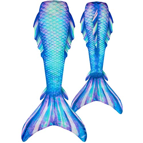 Fin Fun Atlantis with Included Monofin - Swimmable Mermaid Tail w/ 3D Side & Back Fins - Reinforced Water Game for Kids Made w/ Sun Resistant Material - (Pacific Pearl, Youth 10) - Thumbnail 3