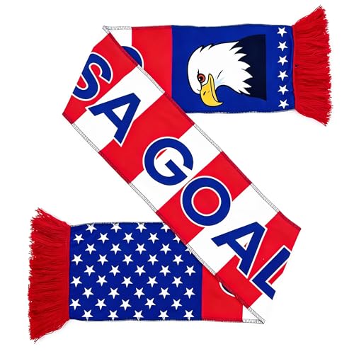 XXLOG USA Soccer Fan Scarf, American Flag Supporter Scarf for Sports Events, Stadium, Watch Party, Football Fans